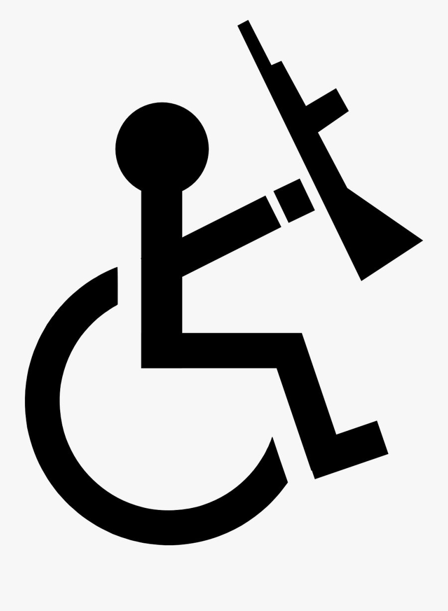 Handicapped, Cripple, Rifle, Wheelchair, Disabled - Accion Mutante, Transparent Clipart