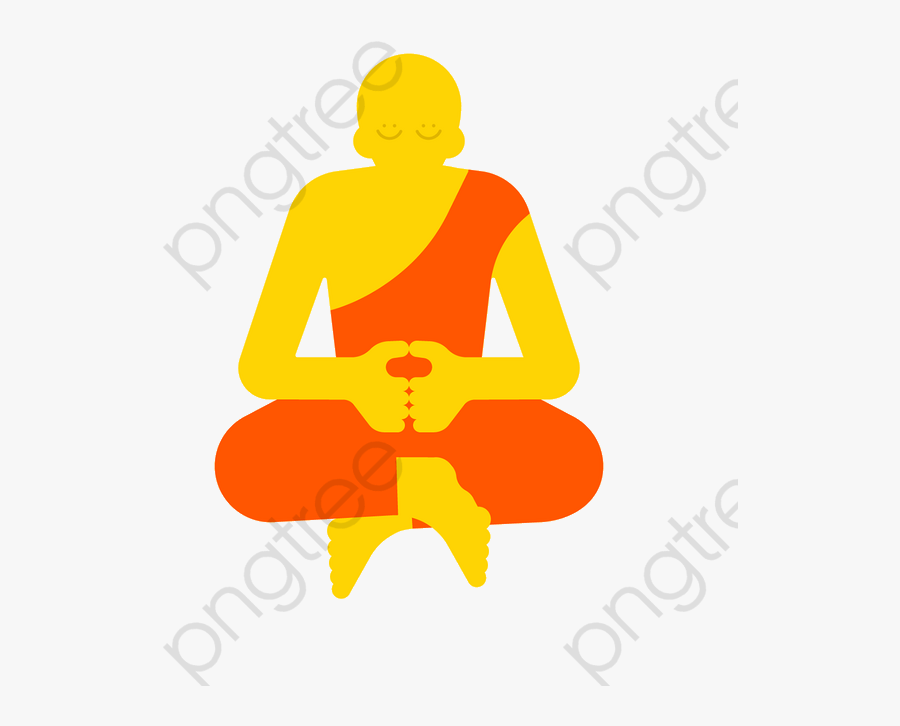 Meditating Monk, Meditate, Monks, Eminent Monk Png - Sitting, Transparent Clipart