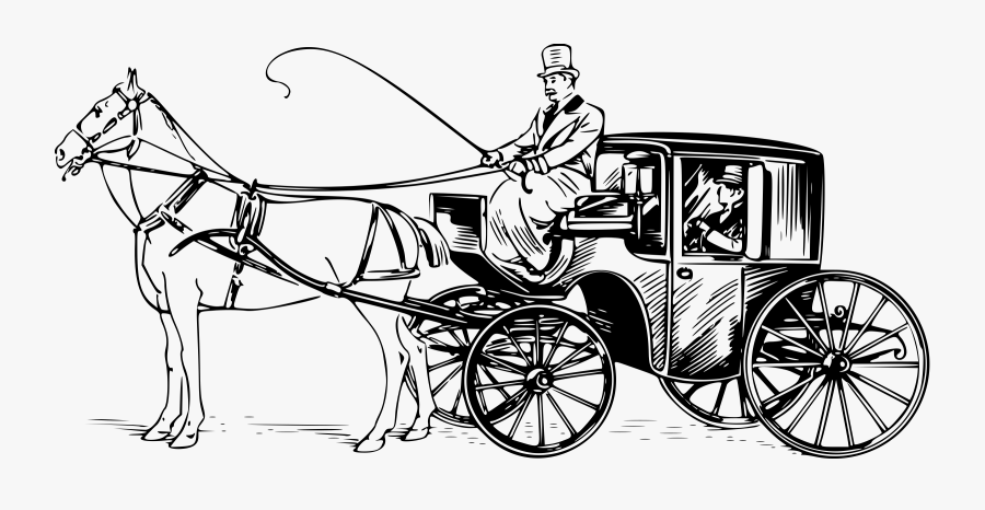 Clip Art Vehicle Drawing Carriage Cart - Horse Drawn Carriage Drawing, Transparent Clipart