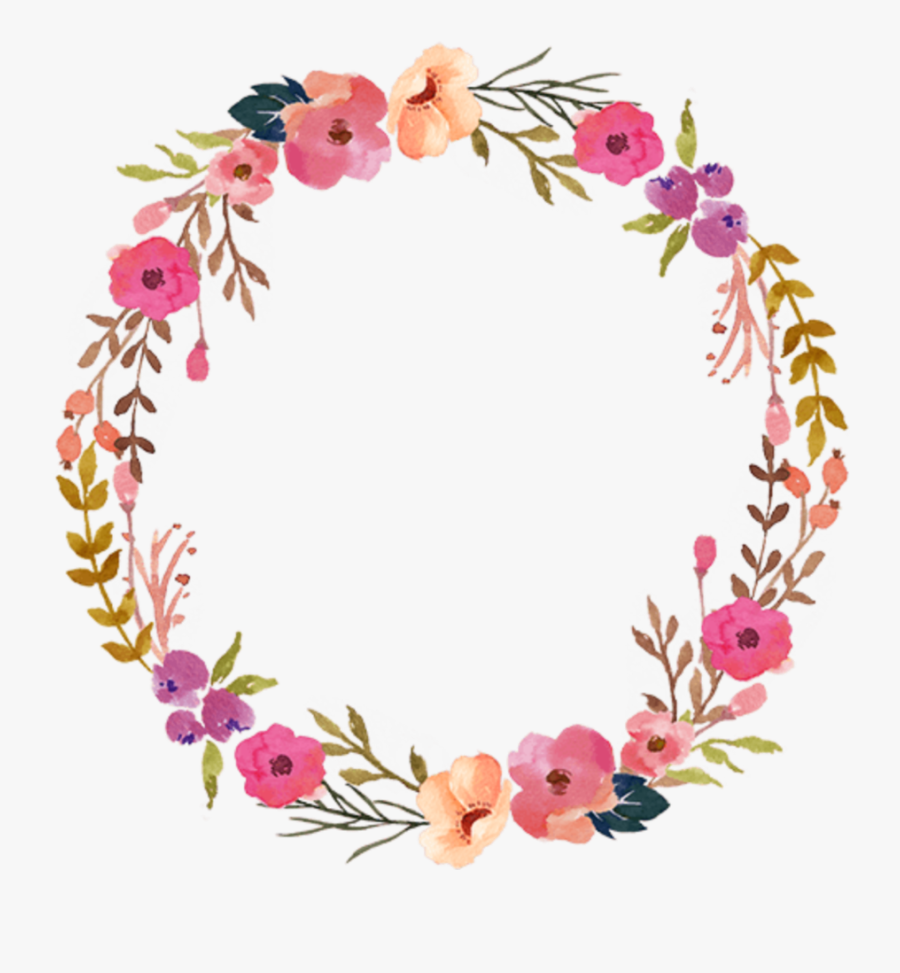 Ftestickers Watercolor Wreath Floral Colorful, Transparent Clipart