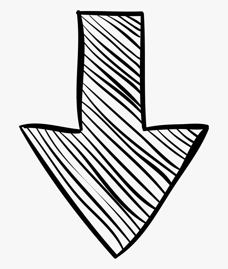 Hand Drawn Down Arrow , Transparent Cartoons, Transparent Clipart