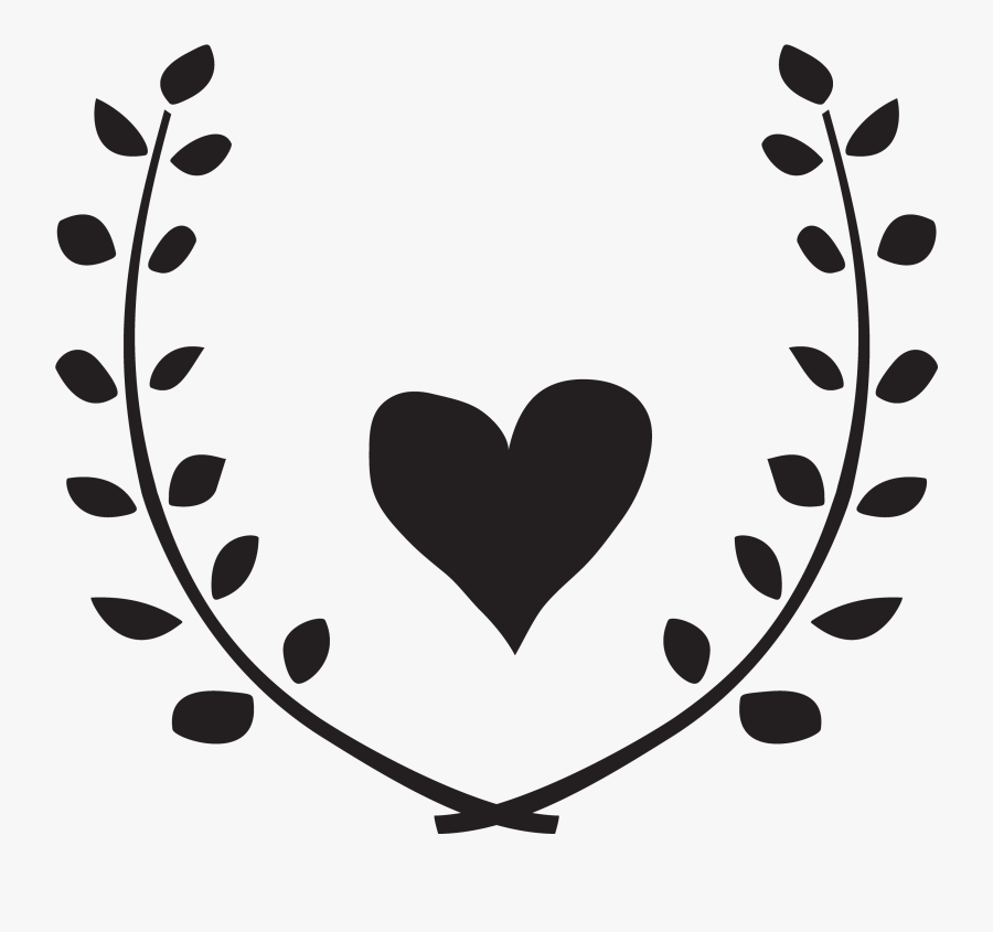 Heart Garland Monogram Free Cut File Vector Black And - Heart Wreath Clipart, Transparent Clipart