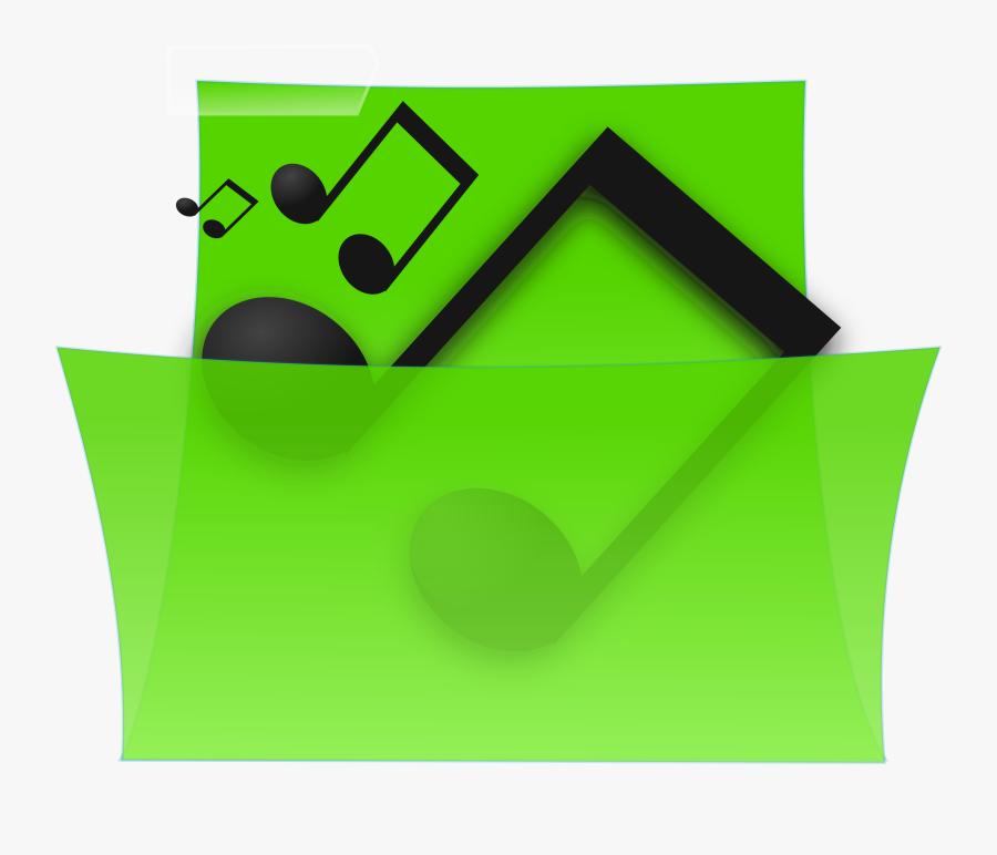 Folder Oxygenlike Green Music Clipart Images - Green Music Folder Icon, Transparent Clipart