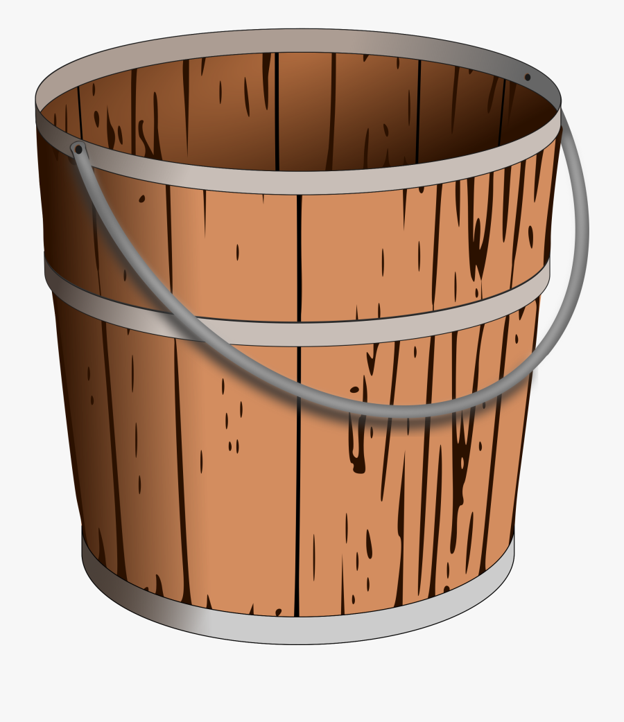 Bucket Clipart Svg - Wooden Pail Clip Art, Transparent Clipart