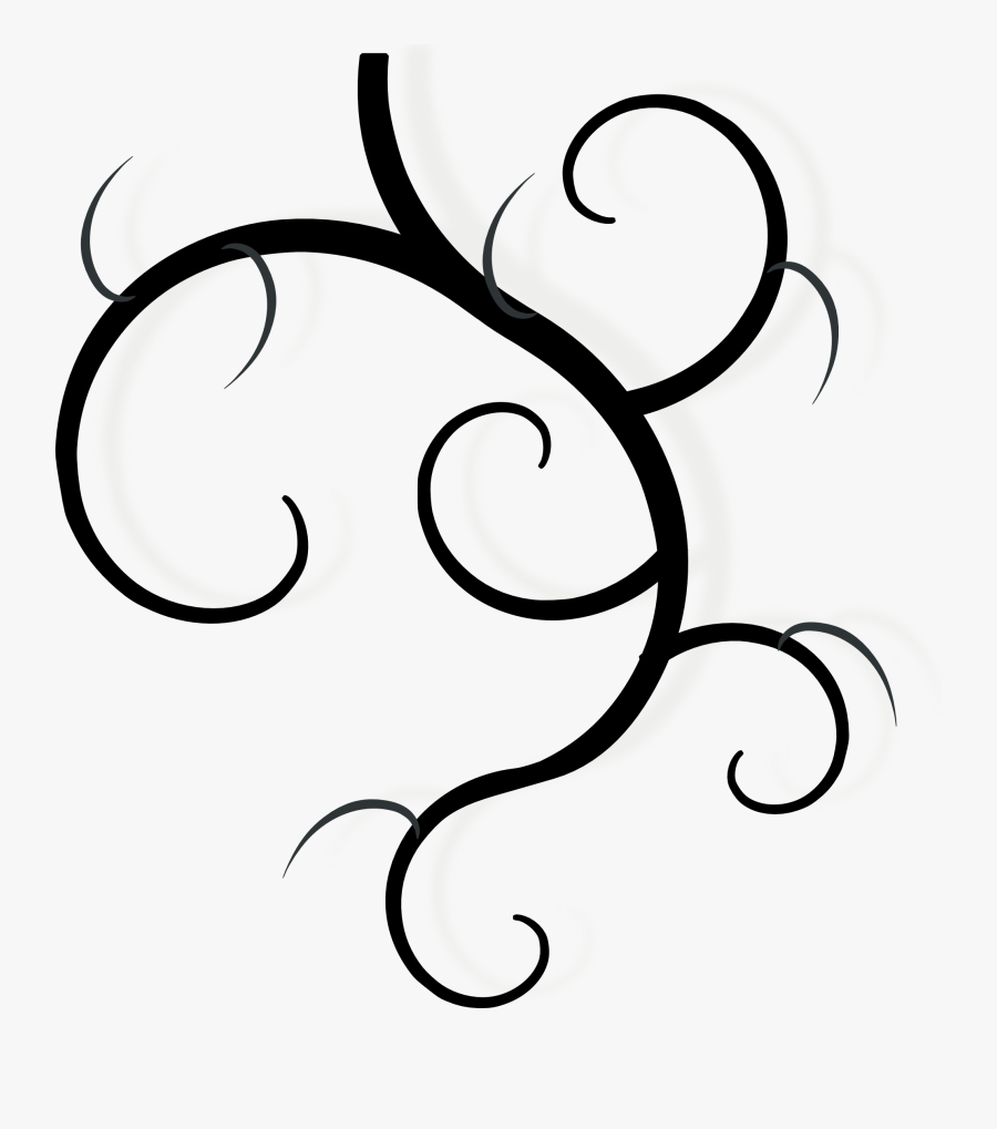 Vintage Swirl Designs Clipart - Vines Black And White Clipart, Transparent Clipart