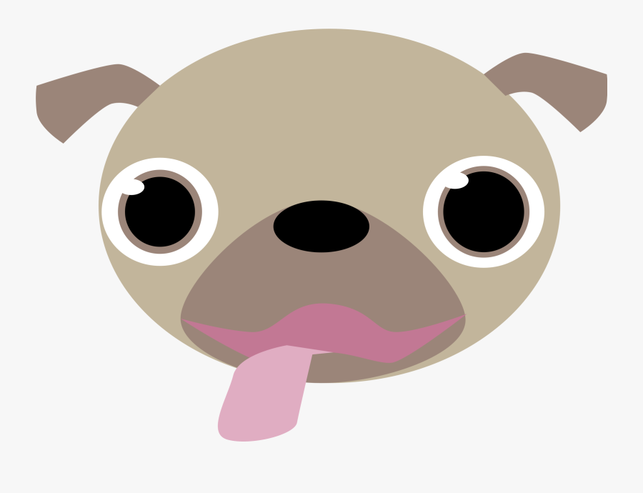 Clip Art Pug Face Png - Cartoon Dog Face Clipart, Transparent Clipart