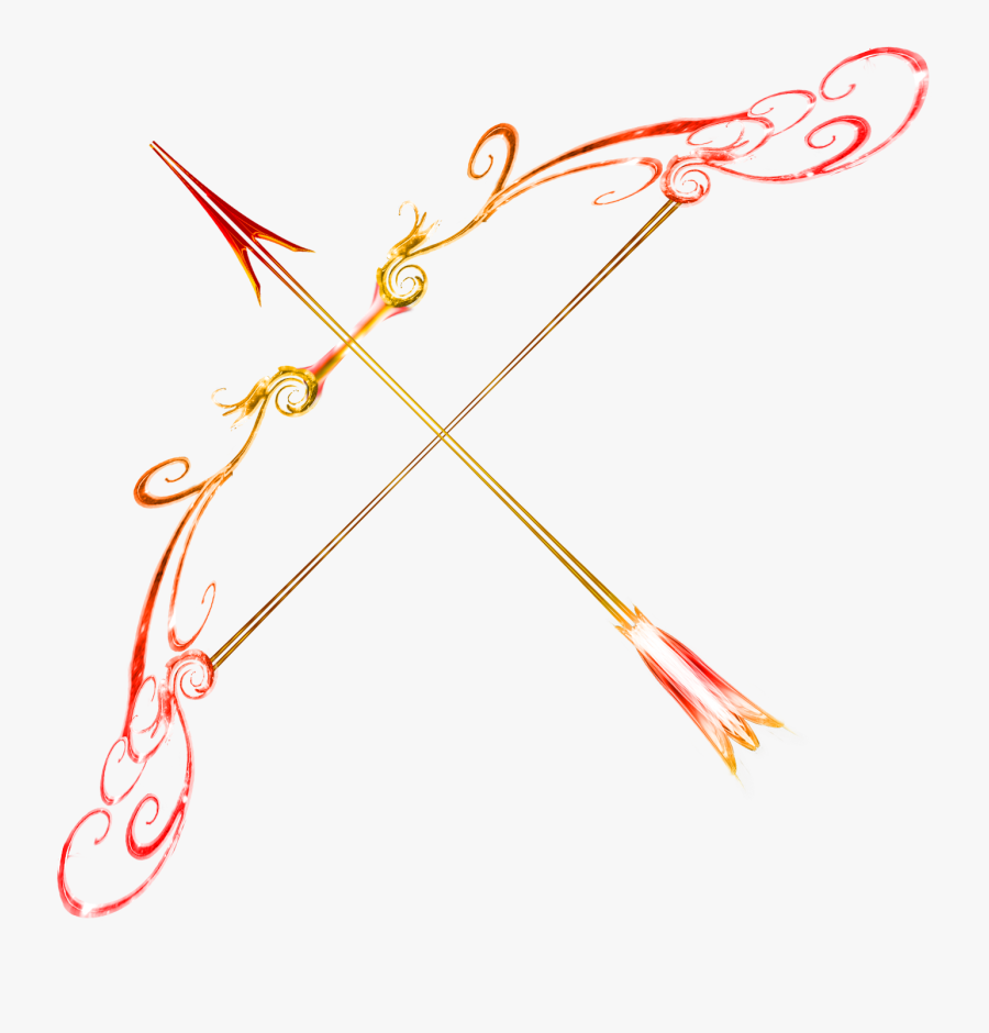 Bow Arrow - Fire Bow And Arrow, Transparent Clipart