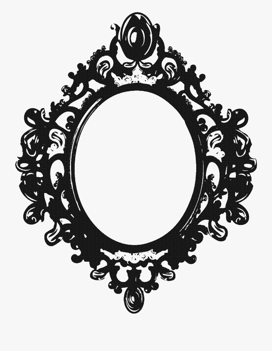 Vintage Clipart Mirror Frame Pencil And In Color Vintage, - Black Mirror Transparent Background, Transparent Clipart