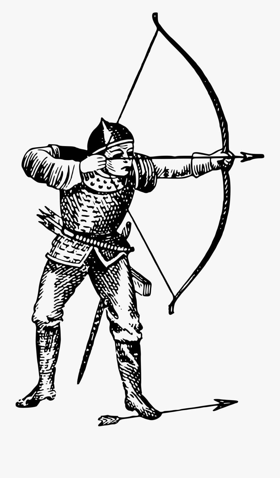 Lance,bow And Arrow,recreation - Archer Illustration, Transparent Clipart