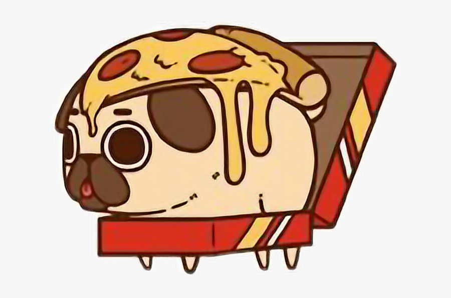 Cute Kawaii Pug Chibi Food Pizzafreetoedit - Puglie Pizza, Transparent Clipart