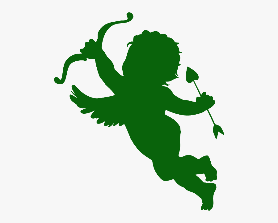 Easy Cupid Silhouette, Transparent Clipart