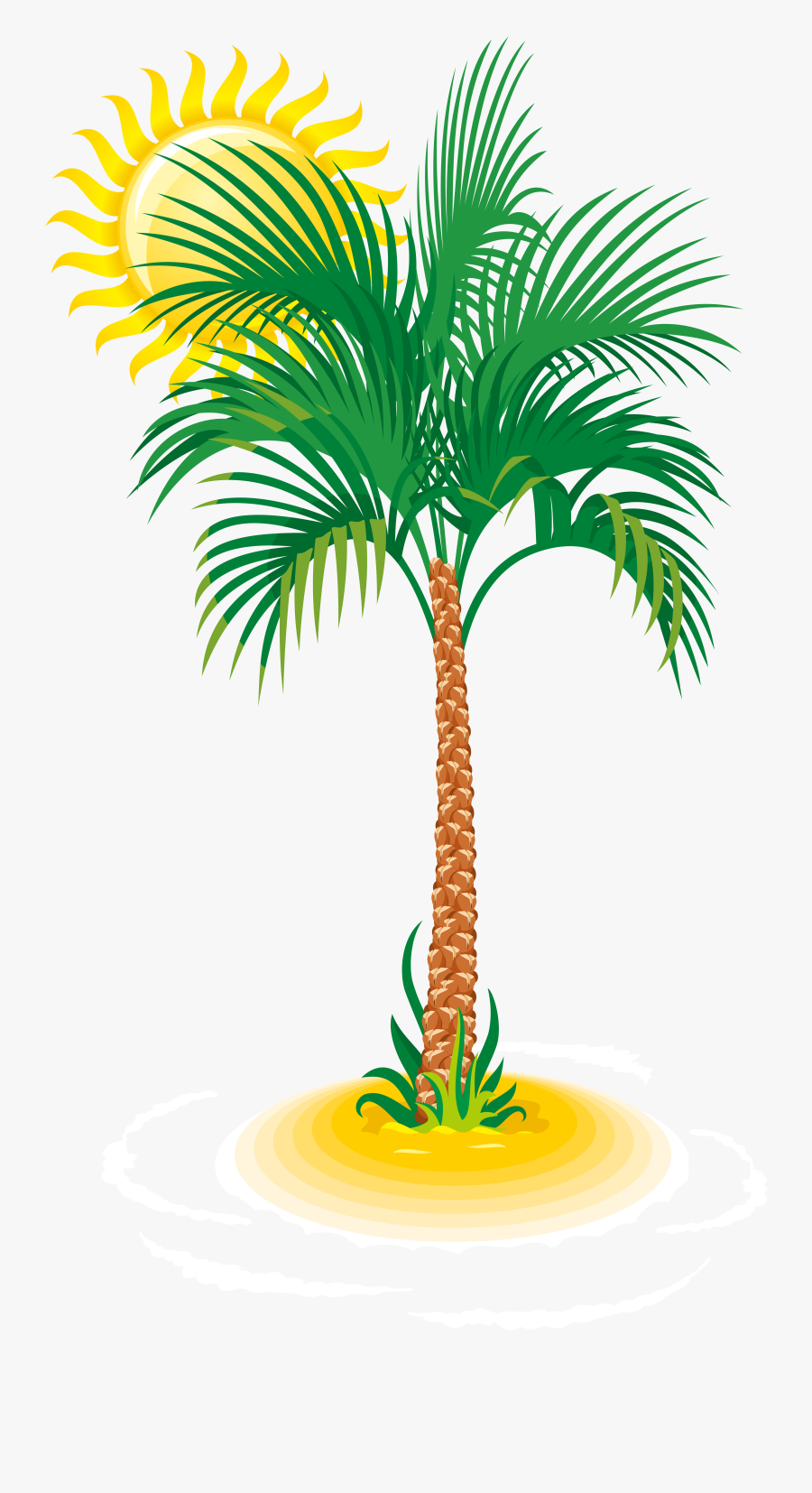 Palm And Sun Png Clip Art Image, Transparent Clipart