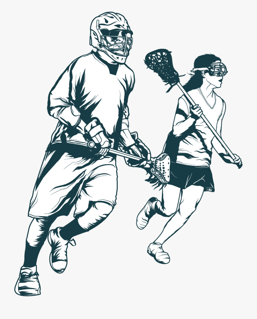 Lacrosse Players Vector Clip Art - Girls And Boys Lacrosse Clipart, Transparent Clipart