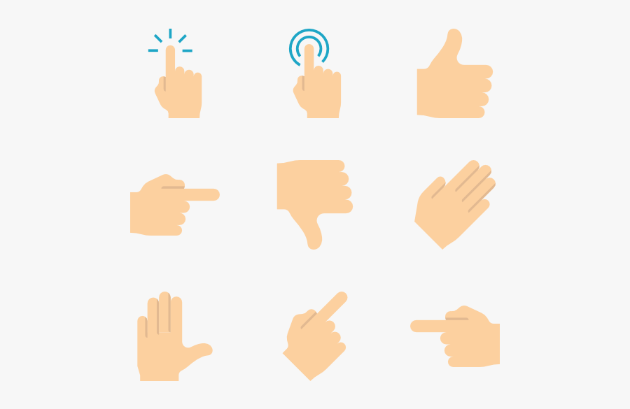 Hands And Gestures - Pointed Finger Vector, Transparent Clipart
