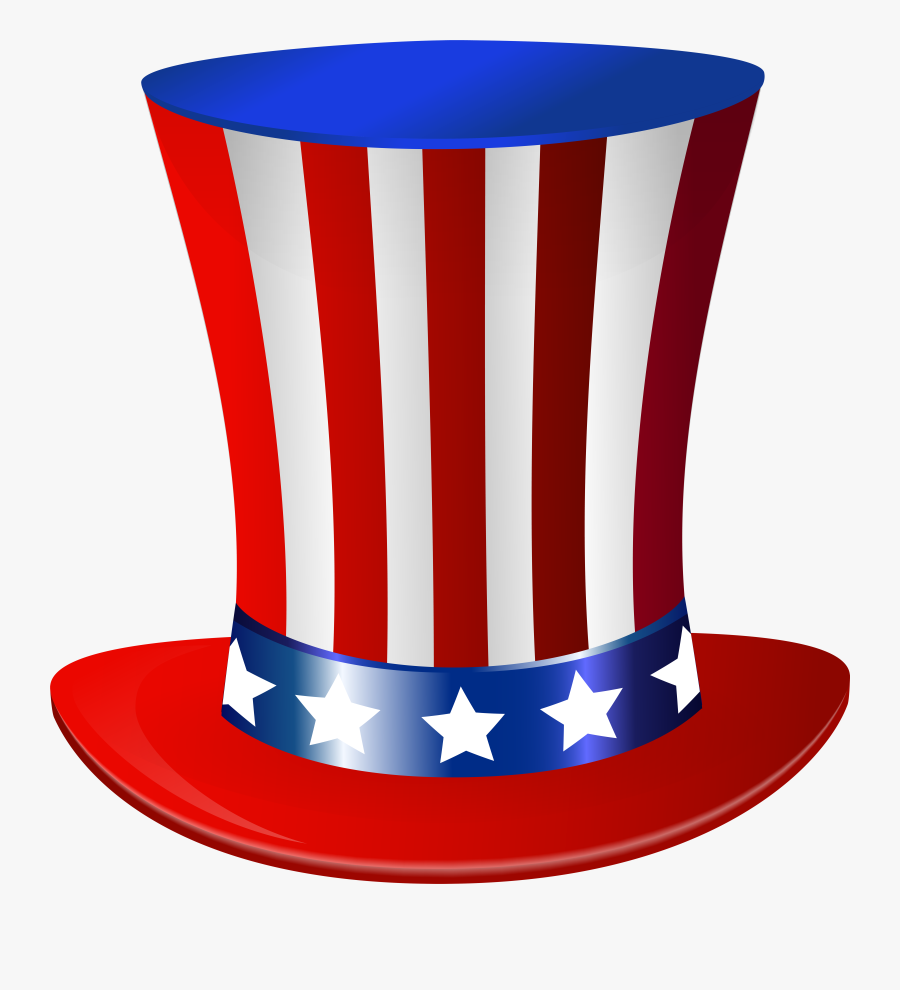 American Flag Top Hat Clip Art, Transparent Clipart