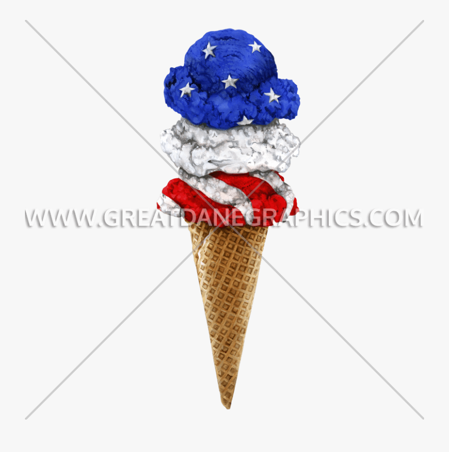 Usa Ice Cream - Patriotic Red White And Blue Ice Cream, Transparent Clipart