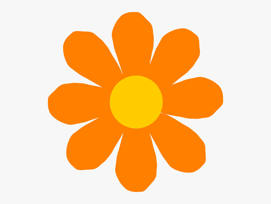 Orange Flower Clip Art - Orange Flower Clipart Png, Transparent Clipart