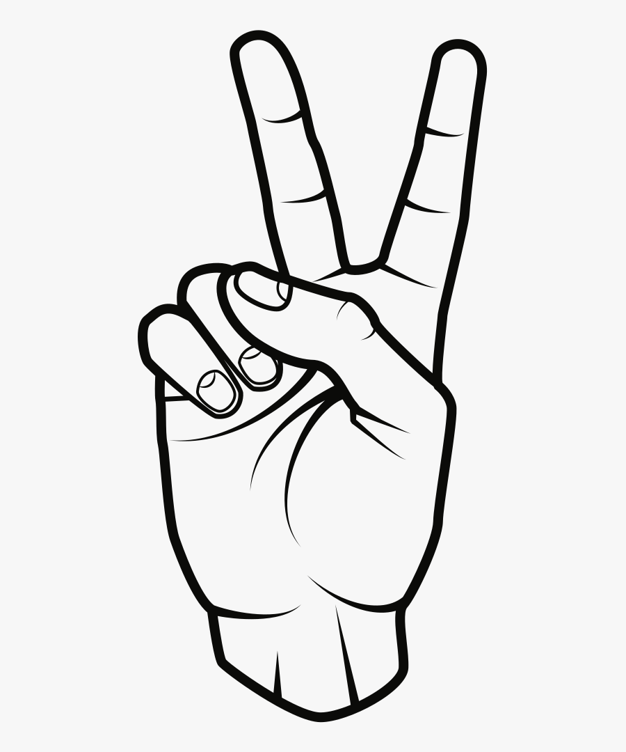 Peace Sign - Hand Peace Sign Clip Art, Transparent Clipart