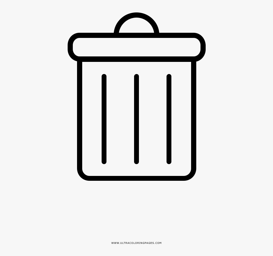 Trash Can Coloring Page, Transparent Clipart