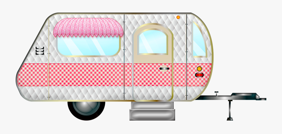 Trailer, Caravan, Retro, Camper, Camping, Travel - Circle, Transparent Clipart