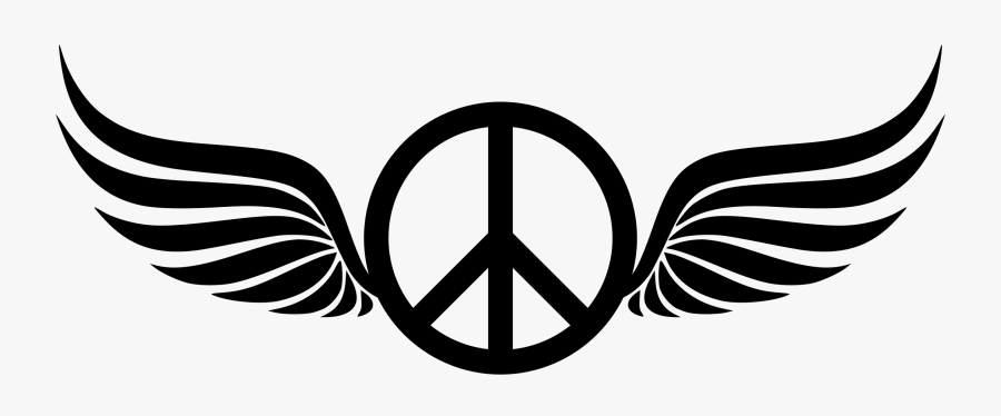 Peace Sign With Wings, Transparent Clipart