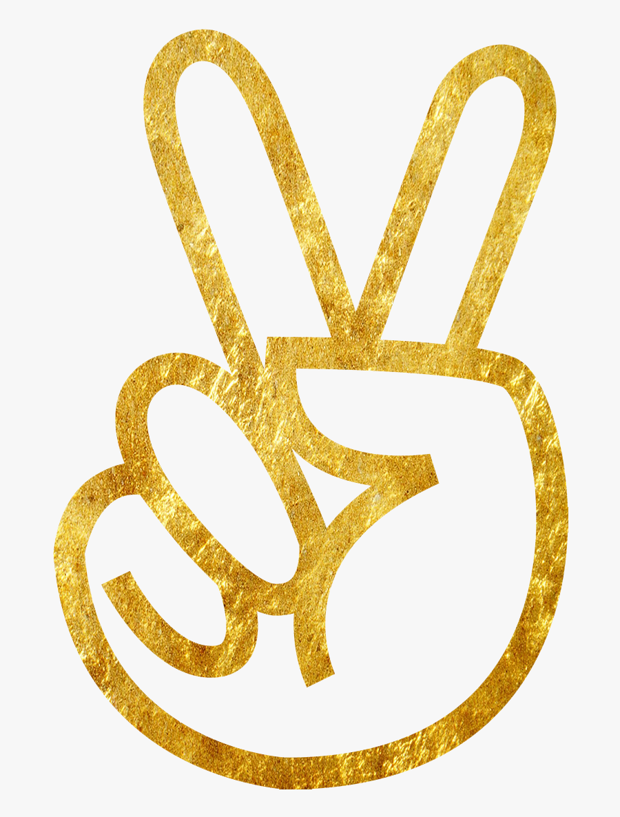 Drawn Peace Sign Hand Clipart 3 Gold - Peace Sign Hand Clipart Png, Transparent Clipart