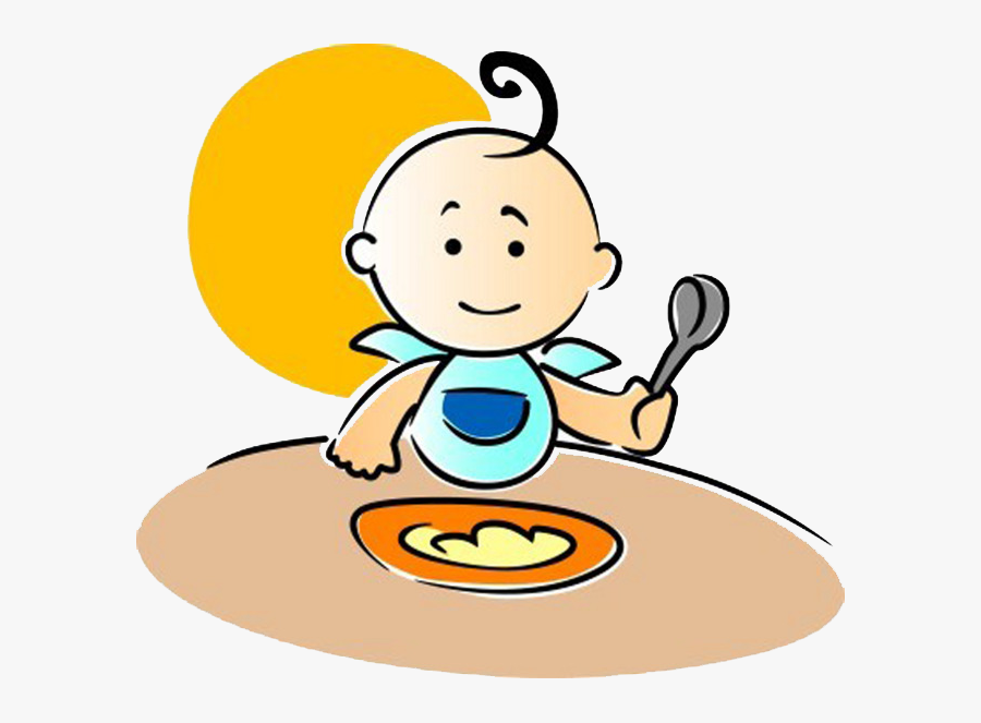 Eat Clipart Child Snack - Baby Eating Food Cartoon, Transparent Clipart