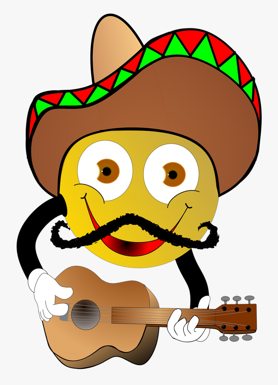 Cartoon, Mexicans, Smiley, Guitar, Sombrero, Party ...