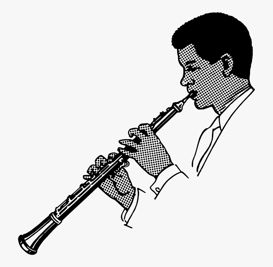 Line Art,microphone,musical Instrument - Oboe Clip Art, Transparent Clipart