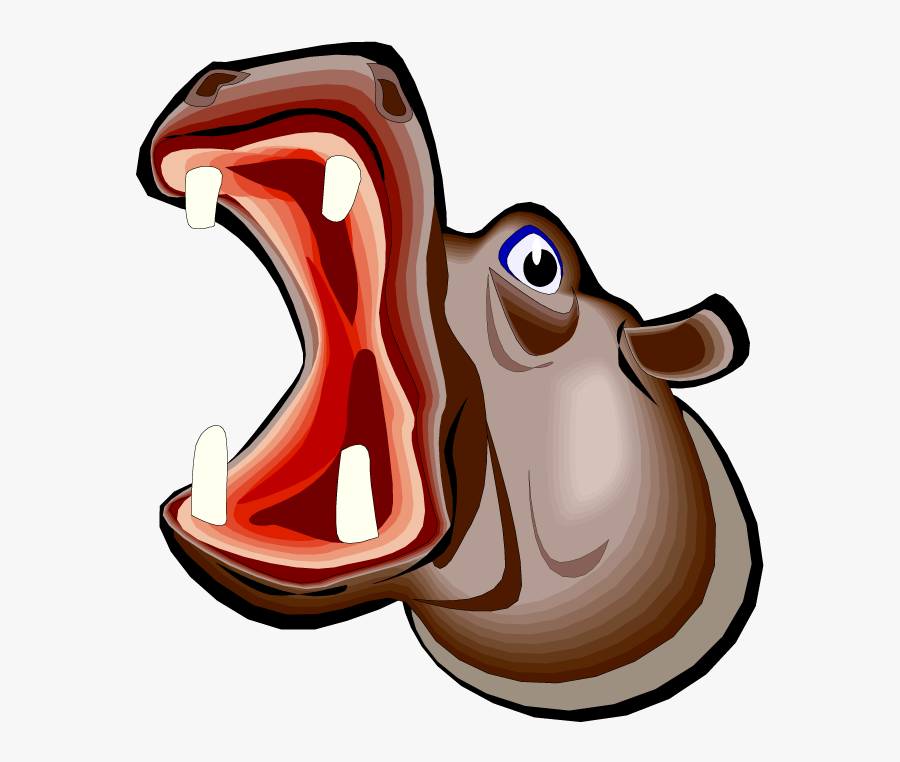 Hippo Mouth Clipart Free Clipartfest - Hippo Open Mouth Cartoon, Transparent Clipart