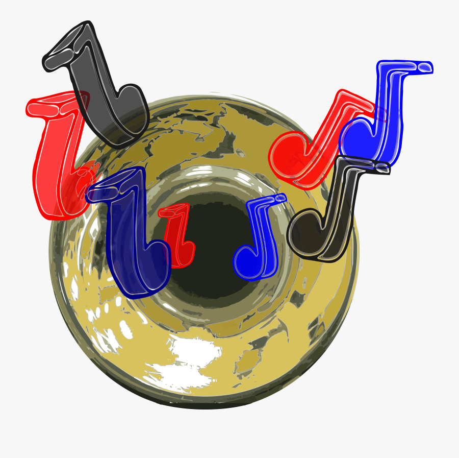 Trumpet Bell With Notes Clip Arts - Trumpet Bell Clip Art, Transparent Clipart