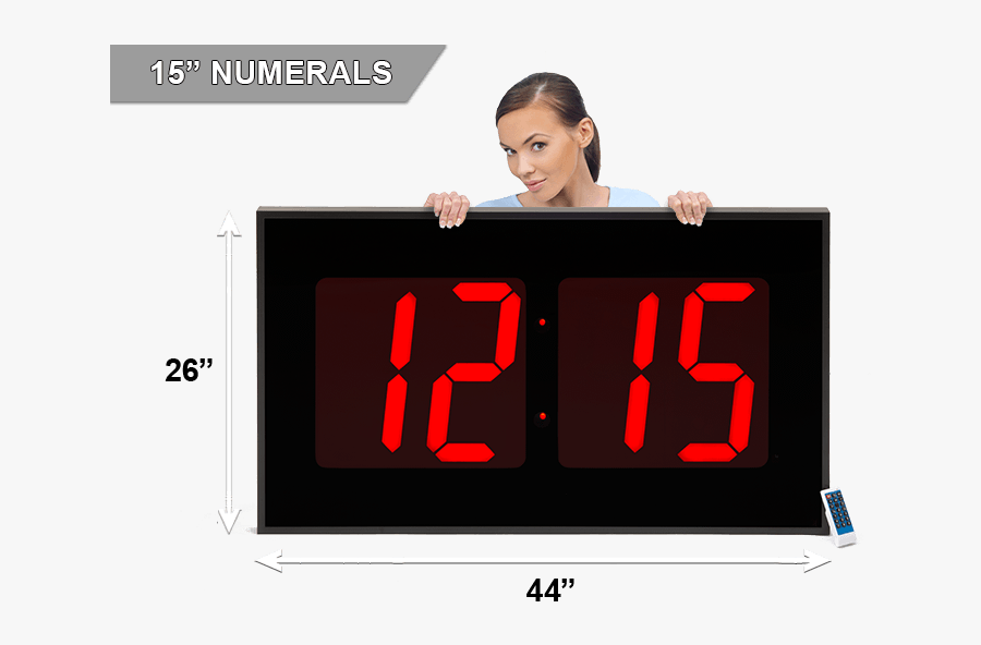 Clip Art Countdown Wall Clock - Digital Clock 12 15, Transparent Clipart