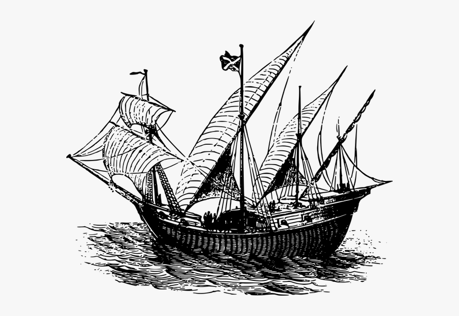 Mayflower Clipart Odysseus Boat - 15th Century Caravel Ship, Transparent Clipart