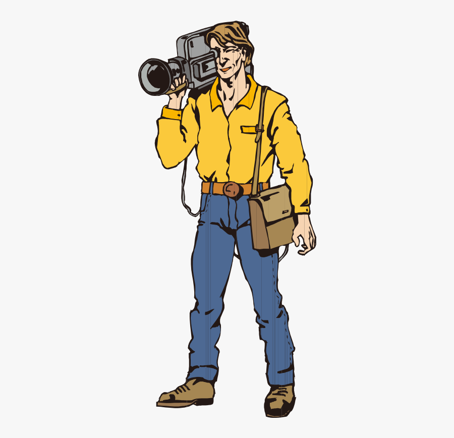 Photography Clipart Cameraman - Camera Man Cartoon Images Free, Transparent Clipart