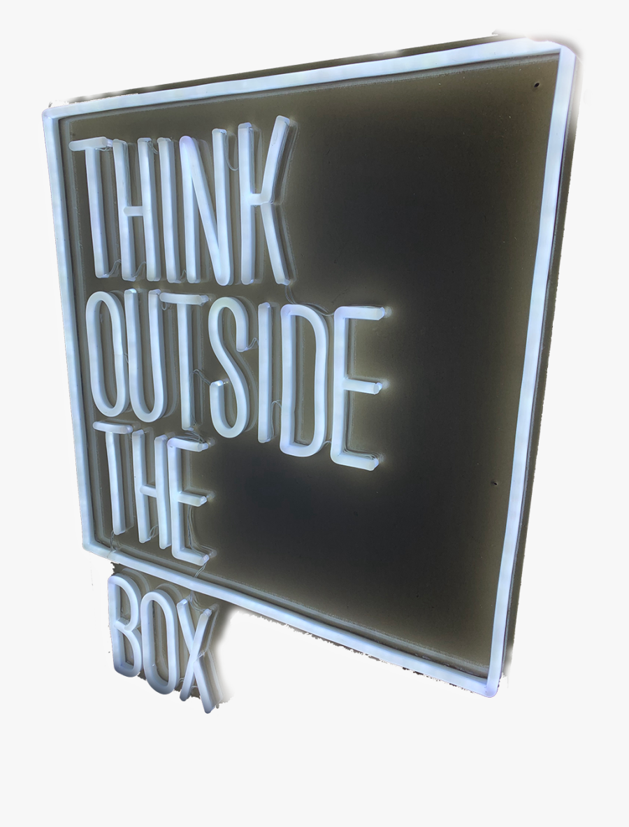 Custom Neon Signs - Neon Sign Think Outside The Box, Transparent Clipart