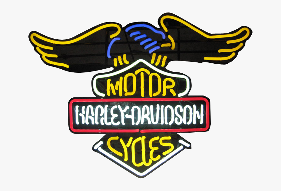 Neon Sign Logo Harley-davidson Motorcycle Sticker - Harley Davidson Png Logo, Transparent Clipart