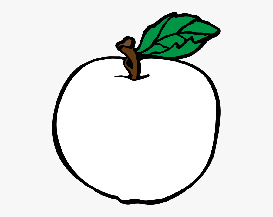 Apple 1 Black White Line Art 555px - Apple Clip Art, Transparent Clipart