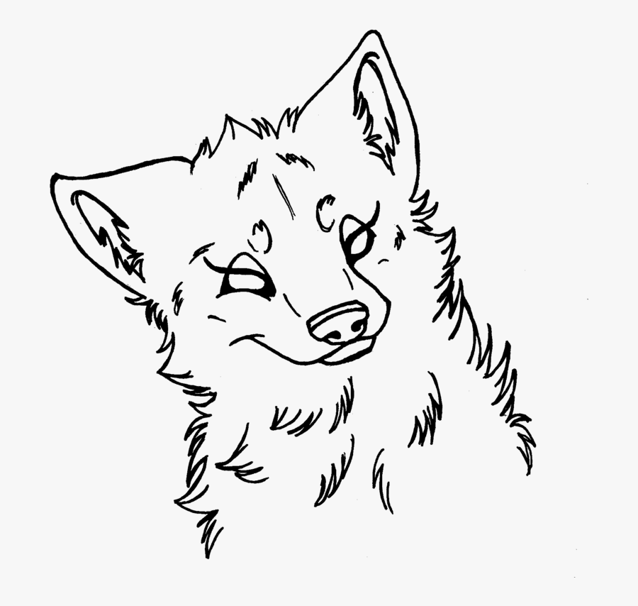 Wolf Base Sketch - Pixel Art Wolf, Transparent Clipart