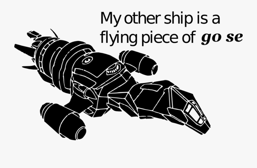 Clipart Lineart Serenity Firefly Ship - Black And White Firefly Serenity, Transparent Clipart