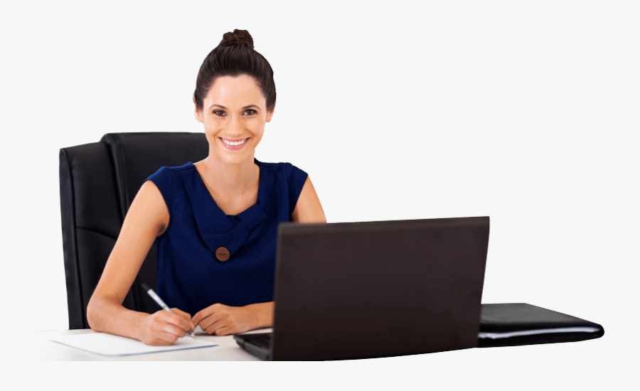 Person Writing Png Smiling Woman At Work Free Transparent