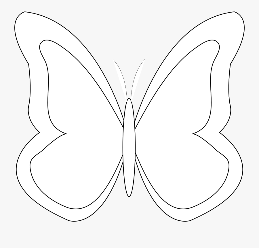 Transparent Simple Butterfly Outline Clipart - Clip Art Butterfly Outline, Transparent Clipart