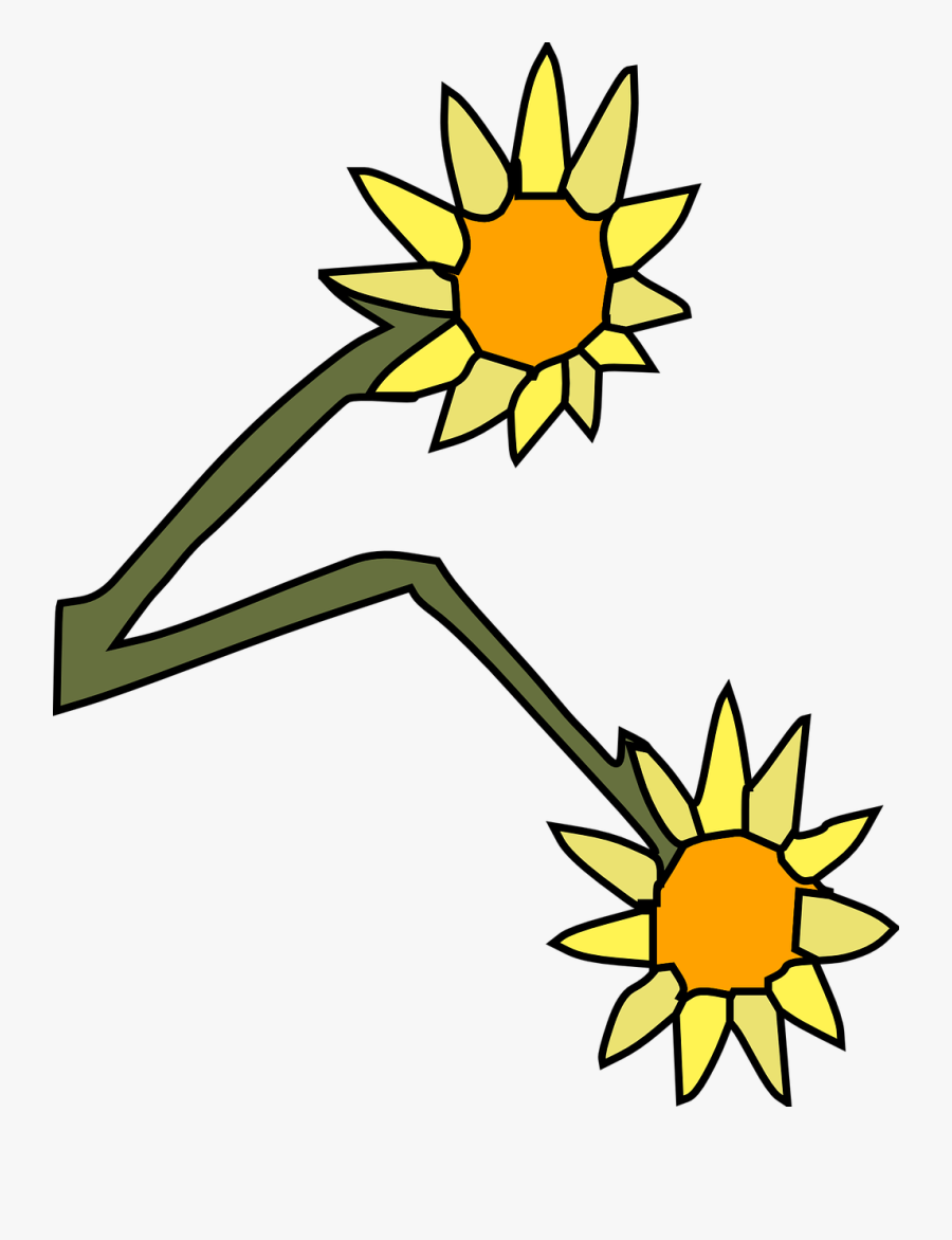 Two Wilting Flowers Clip Art - Common Sunflower, Transparent Clipart