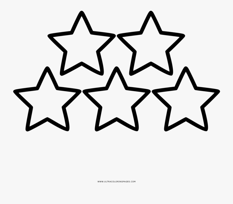 Transparent Five Stars Png - Five Stars Line Drawing, Transparent Clipart