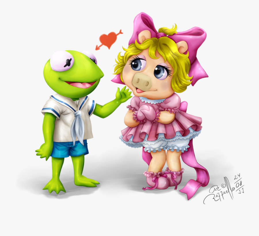 The Muppets Babies Cute - Baby Miss Piggy And Kermit, Transparent Clipart