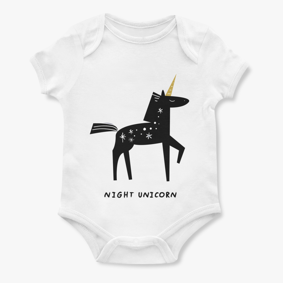 Night Unicorn Baby Onesie - Donkey, Transparent Clipart