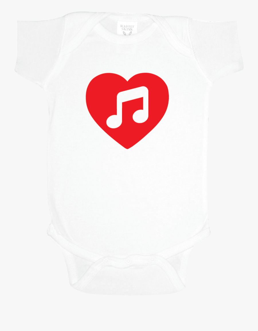 I Heart Music- Baby Onesie - Heart, Transparent Clipart