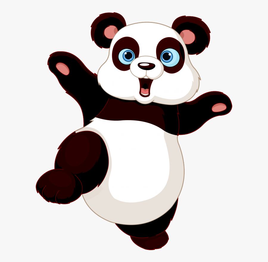 Panda Dancer Stickers Cute Cartoon Holding Blank - Cute Panda Clipart, Transparent Clipart