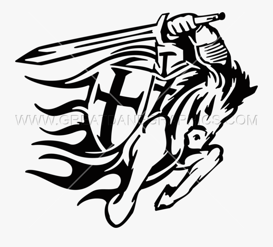 On Horse Production Ready - Crusader On Horse Logo, Transparent Clipart