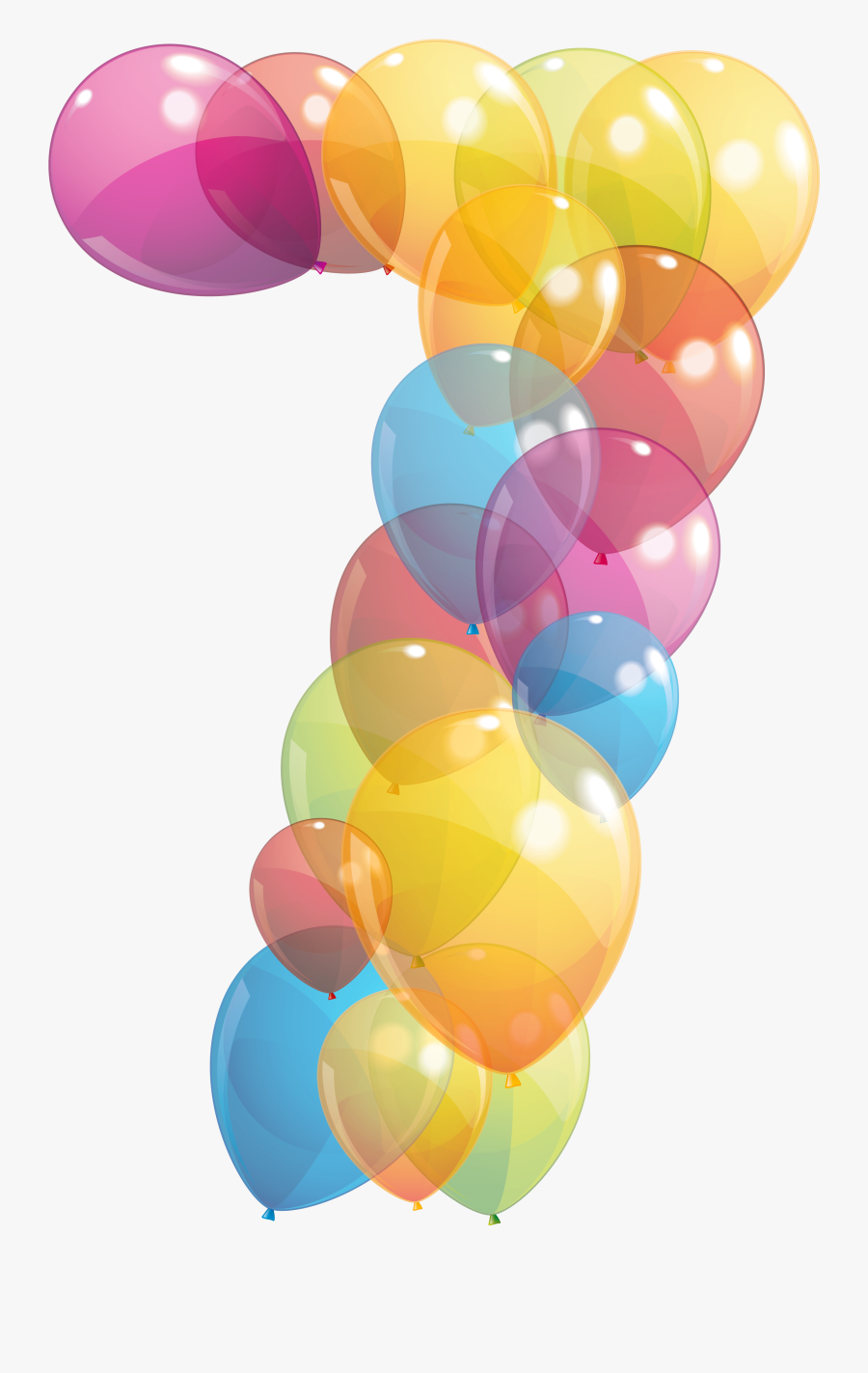 Transparent Seven Number Of Balloons Png Clipart Image - Transparent Number 7 With Balloons Png, Transparent Clipart