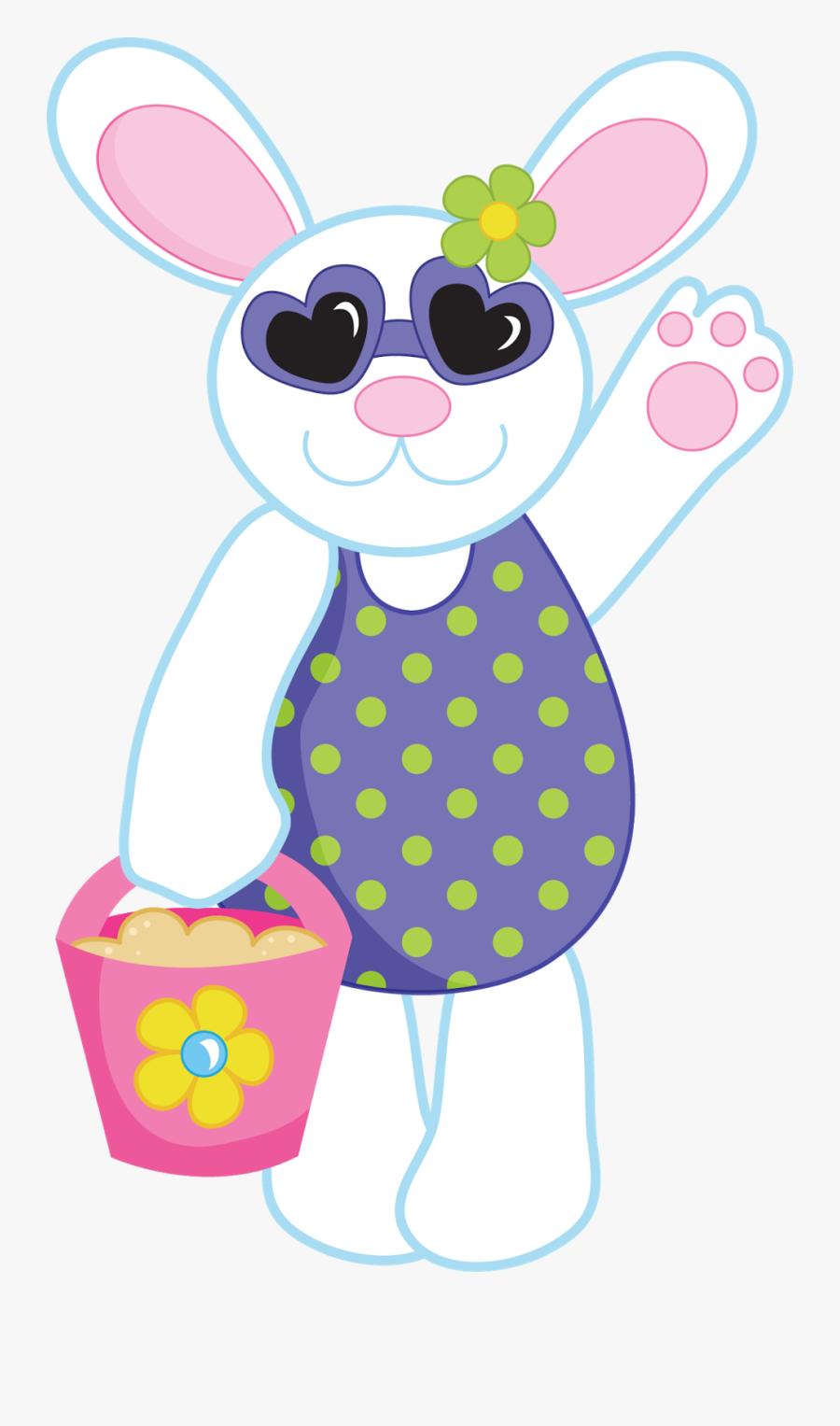 Enjoying The Swimming Pool - Bunny In Pool Clipart, Transparent Clipart